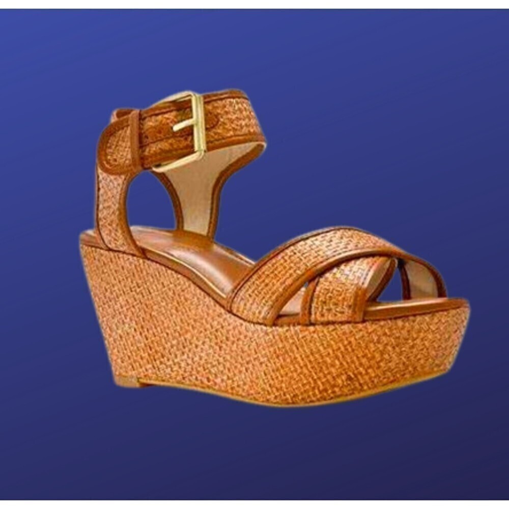 MRKT “Dita”  Platform Wedge Sandal, NATURAL/WHISKEY, Women’s Size 10, NWOB